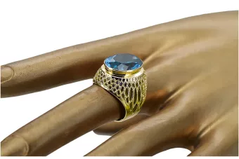 Vintage style  Akvamarín 14k žluté zlato vrc089y